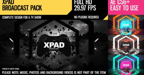 电子竞技TV直播片头特效16设计素材网精选AE模板 XPaD (Broadcast Pack)