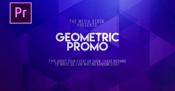 简洁现代几何图形开场视频特效16图库精选PR模板 Geometric Promo