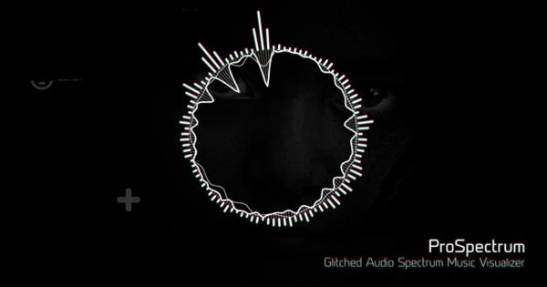 15种风格音频频谱可视化动画16设计素材网精选AE模板 Glitched Audio Spectrum Music Visualizer