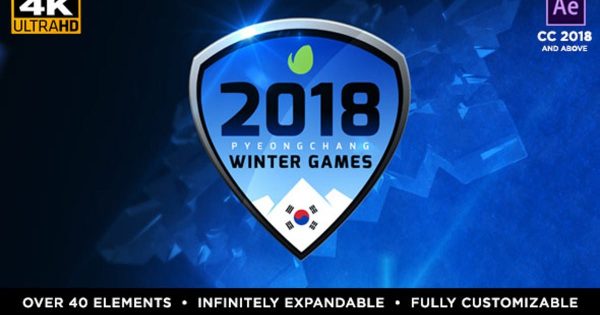 2018届冬季运动会直播节目制作16素材精选AE模板 2018 Winter Games &#8211; PyeongChang