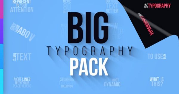 80款视频场景字幕标题特效亿图网易图库精选AE模板 Big Typography Pack