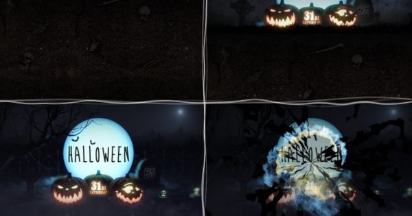 惊悚黑暗万圣节片头视频AE素材 Halloween Intro