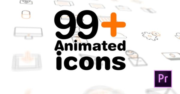 99+动态视频图标素材16图库精选PR模板 99+ Icons Mogrt