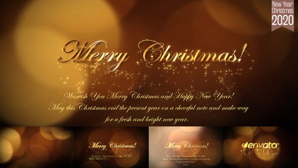 2020年新年&amp;圣诞节祝福金属字体动画16设计素材网精选AE模板 Christmas and New Year Greetings 2020