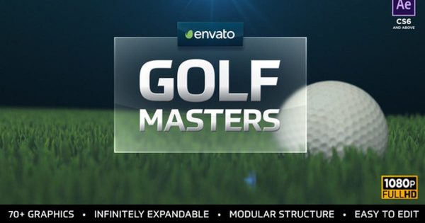 高尔夫比赛直播片头特效16图库精选AE模板 Golf Masters Graphics Package