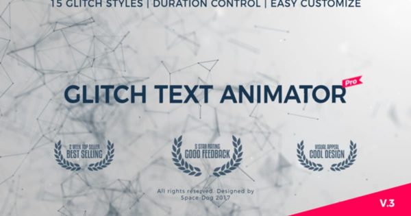 信号故障字幕标题特效16图库精选PR模板 Glitch Text Animator PRO