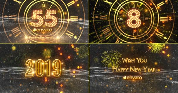 2019年新年跨年晚会倒数视频16素材精选AE模板3 New Year Countdown 2019