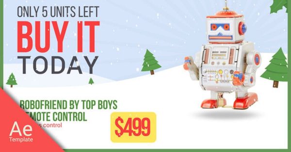圣诞节礼品玩具大特卖折扣销售动画视频亿图网易图库精选AE模板 Christmas Sale