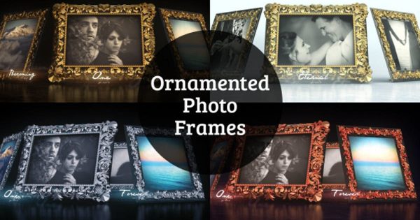复古装饰相框视频画廊普贤居精选AE模板 Ornamented Photo Frames Gallery