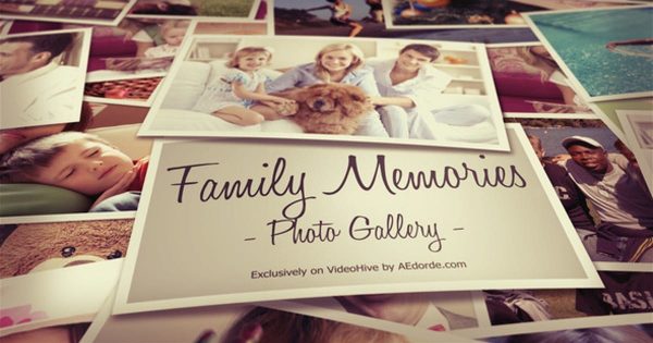 温馨家庭相册回忆纪录片AE视频素材 Photo Gallery &#8211; Family Memories