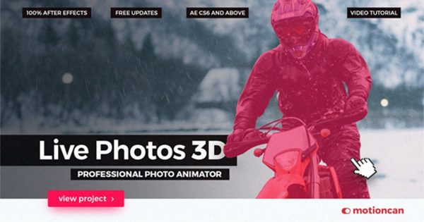 3D专业照片动画幻灯片视频16图库精选AE模板 Live Photos 3D &#8211; Professional Photo Animator