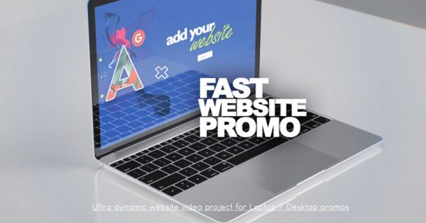 网站设计动态演示样机普贤居精选AE模板 Fast Website Promo
