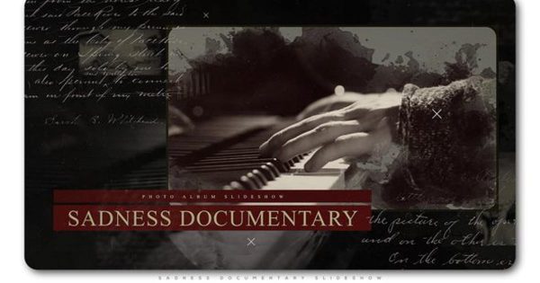 悲伤故事，军事或史诗类电影片头制作16图库精选AE模板 Sadness Documentary Slideshow