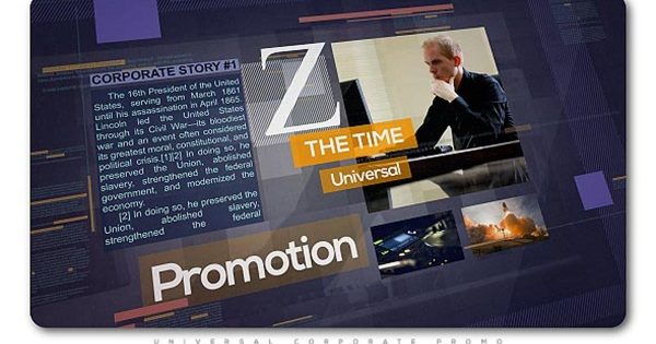时尚简约公司Timeline宣传AE视频素材 Z Time | Universal Corporate Promo