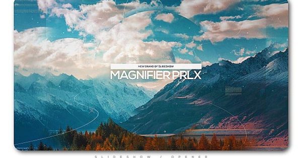优美风景放大镜视差幻灯片视频AE素材 Magnifier Parallax Slideshow