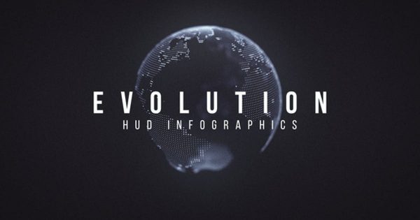 现代科技HUD信息图表动画普贤居精选AE模板 Evolution HUD Infographic