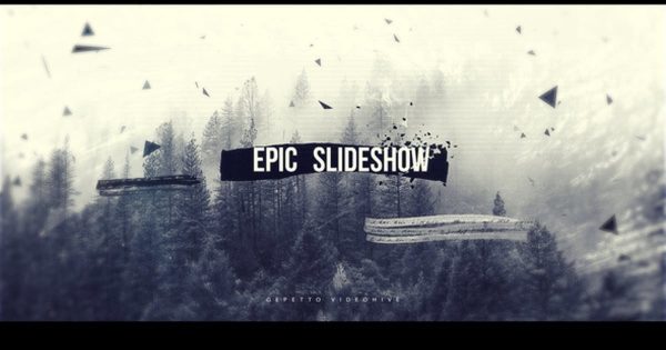 史诗电影视差幻灯片视频亿图网易图库精选AE模板 Epic Slideshow I Opener
