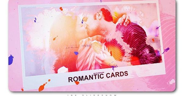浪漫卡片墨水幻灯片视频AE素材 Romantic Cards Ink Slideshow