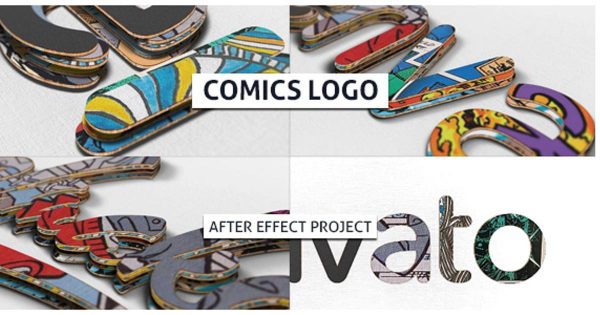 动漫手绘风格Logo演示16图库精选AE模板 Comics Logo