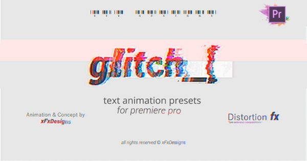30款失真文本标题特效预设PR视频素材 Project-x Glitch 30 Text Presets For Premiere Pro | Mogrt
