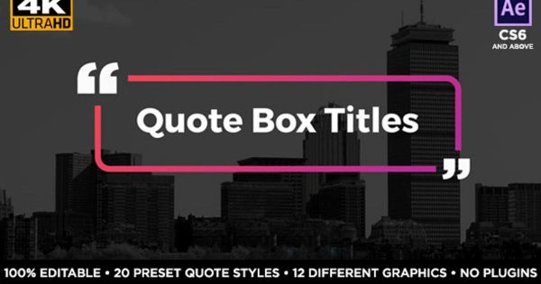 引语字幕条特效16设计素材网精选AE模板 Quote Box Titles