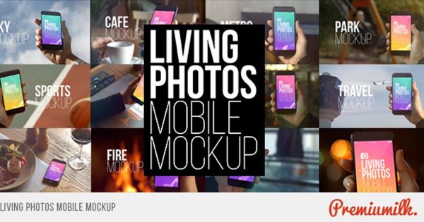 生活场景手机应用设计演示动态样机素材中国精选AE模板 Living Photos Mobile Mockup
