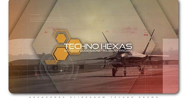 六边形军事节目展示开场AE视频素材 Hexagones Opener Techno Promo