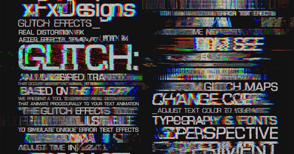 30种信号故障视频字幕标题特效亿图网易图库精选AE模板 Glitch Text Effects Toolkit + 30 Title Animation Presets