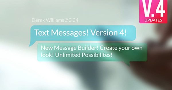 Facekbook社交聊天通知短信16素材精选AE模板 Text Messages