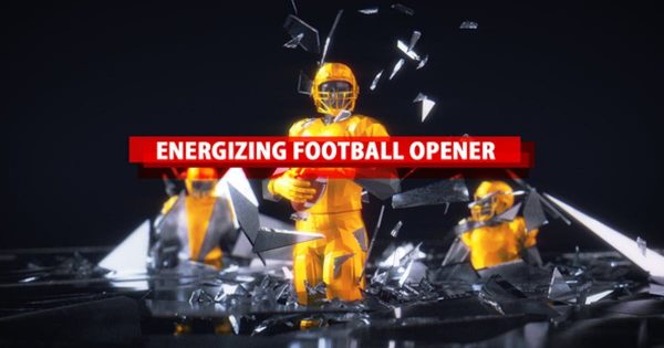 劲爆美式足球橄榄球节目开场特效普贤居精选AE模板 Energizing Football Opener