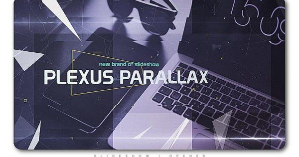 Plexus几何玻璃视差特效幻灯片视频AE素材 Plexus Parallax Slideshow | Opener