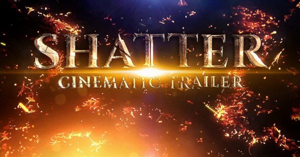 金属燃烧电影预告片特效标题字幕普贤居精选AE模板 Shatter Cinematic Trailer