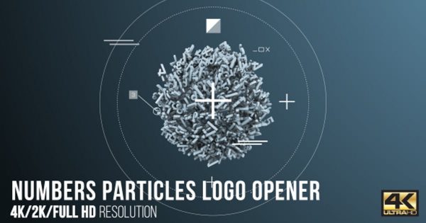 数字粒子Logo设计展示普贤居精选AE模板 Numbers Particles Logo Opener