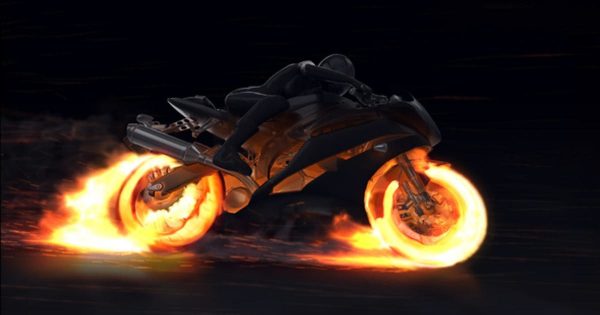 炫酷火焰摩托特效logo演示普贤居精选AE模板 Motorcycle Fire Reveal