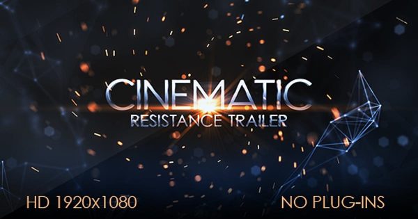 电影预告片动感开场16图库精选AE模板 Resistance Cinematic Trailer