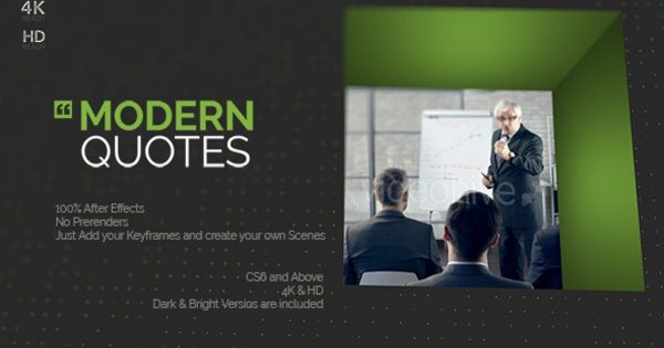 高效现代企业简介/业务推广视频16设计素材网精选AE模板 Corporate Modern Quotes