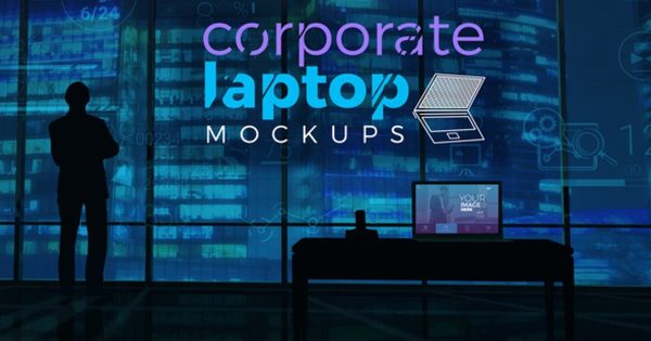 创意笔记本电脑演示亿图网易图库精选AE模板 Corporate Laptop Mockups