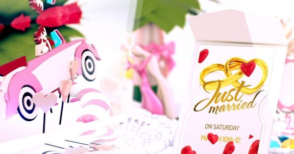 婚礼婚庆现场开场视频16设计素材网精选AE模板 Wedding Love Card Intro