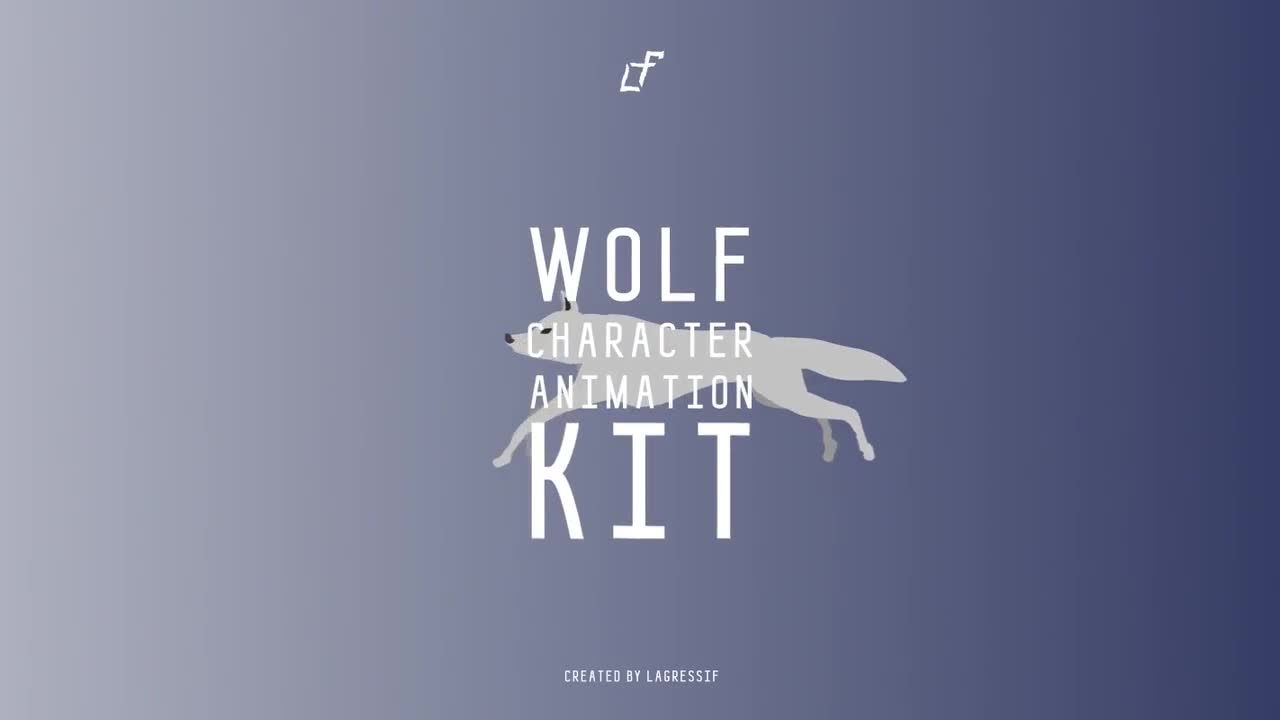 奔跑的狼动画文本视频16素材精选AE模板