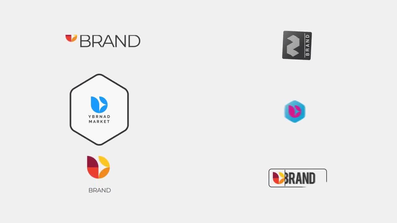 10个简约时尚的logo动画演绎亿图网易图库精选AE模板