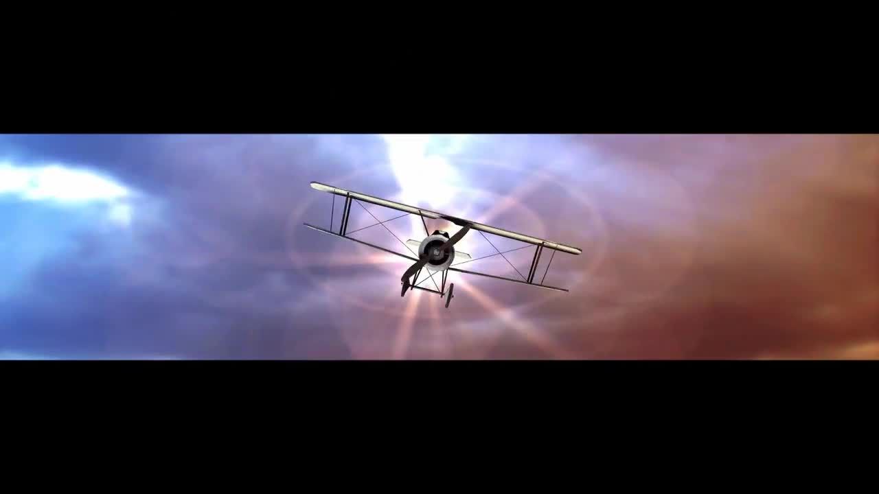 画飞机飞过镜头LOGO展示普贤居精选AE模板