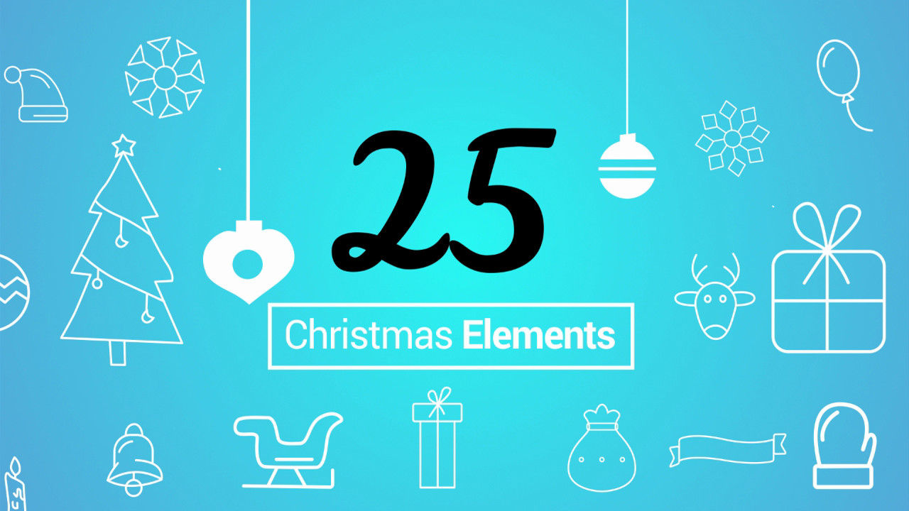 炫酷的25个圣诞节概述元素普贤居精选AE模板