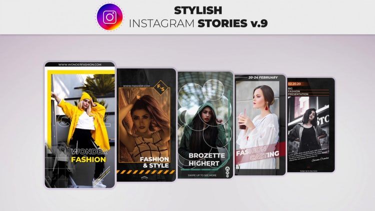 时尚创意的Instagram故事16设计素材网精选AE模板