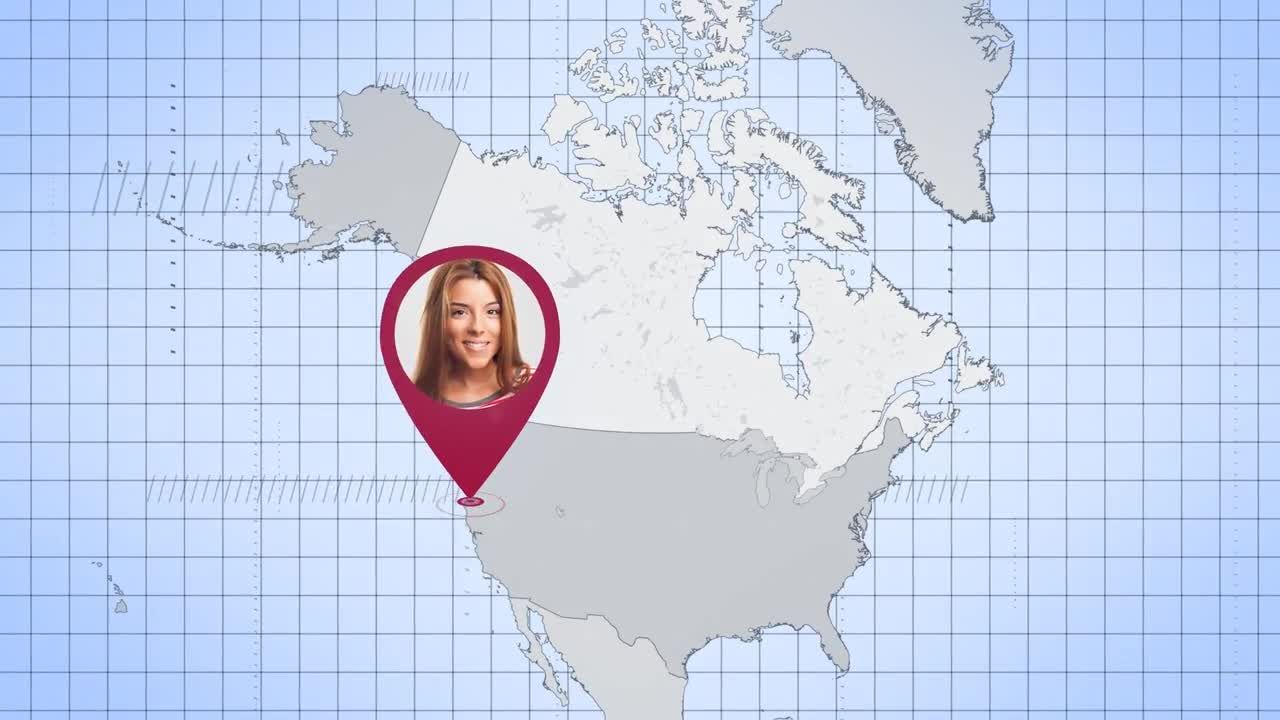 北美国家地图动态动画16设计素材网精选AE模板