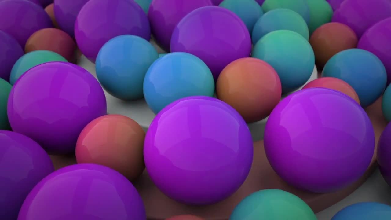 彩色球体从凸起的平台上掉下来的最小的3D徽标普贤居精选AE模板