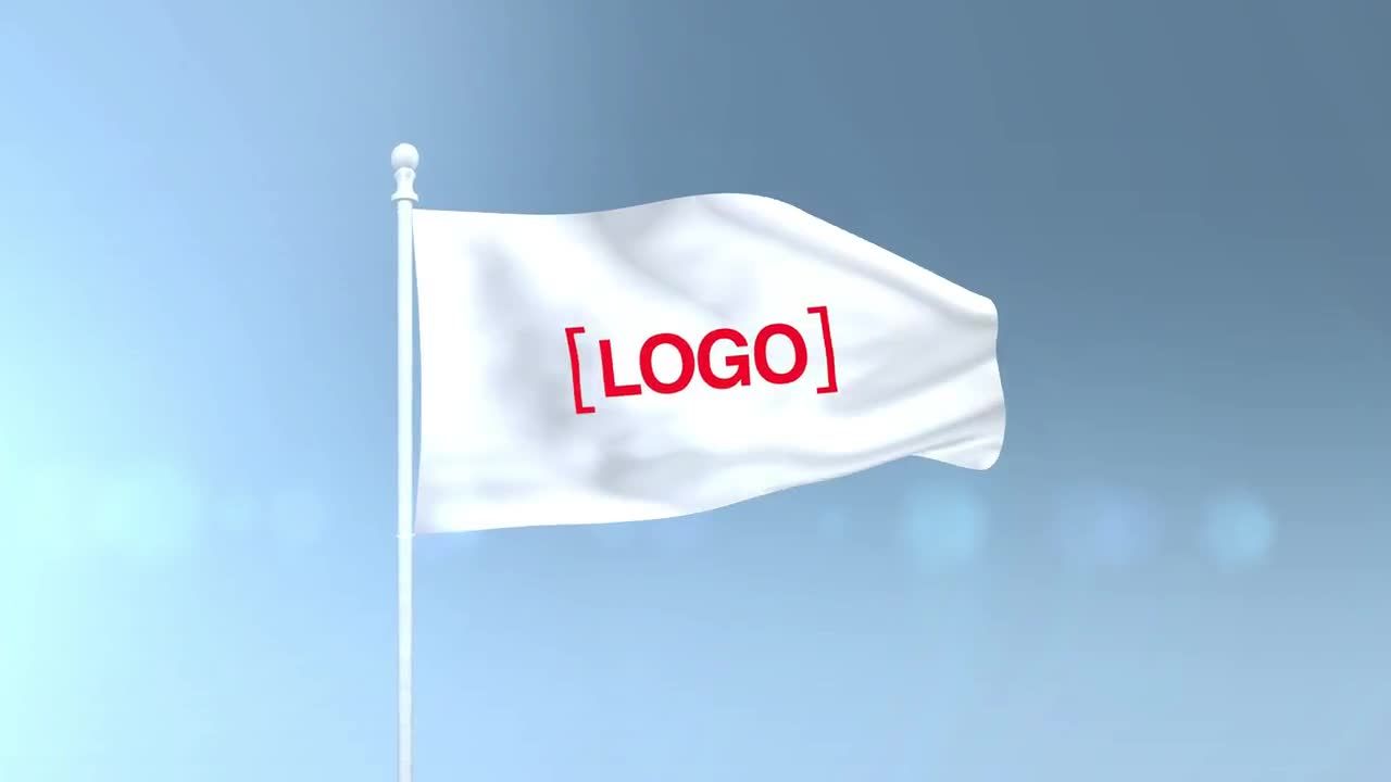 美丽而优雅的旗帜3D徽标显示16设计素材网精选AE模板