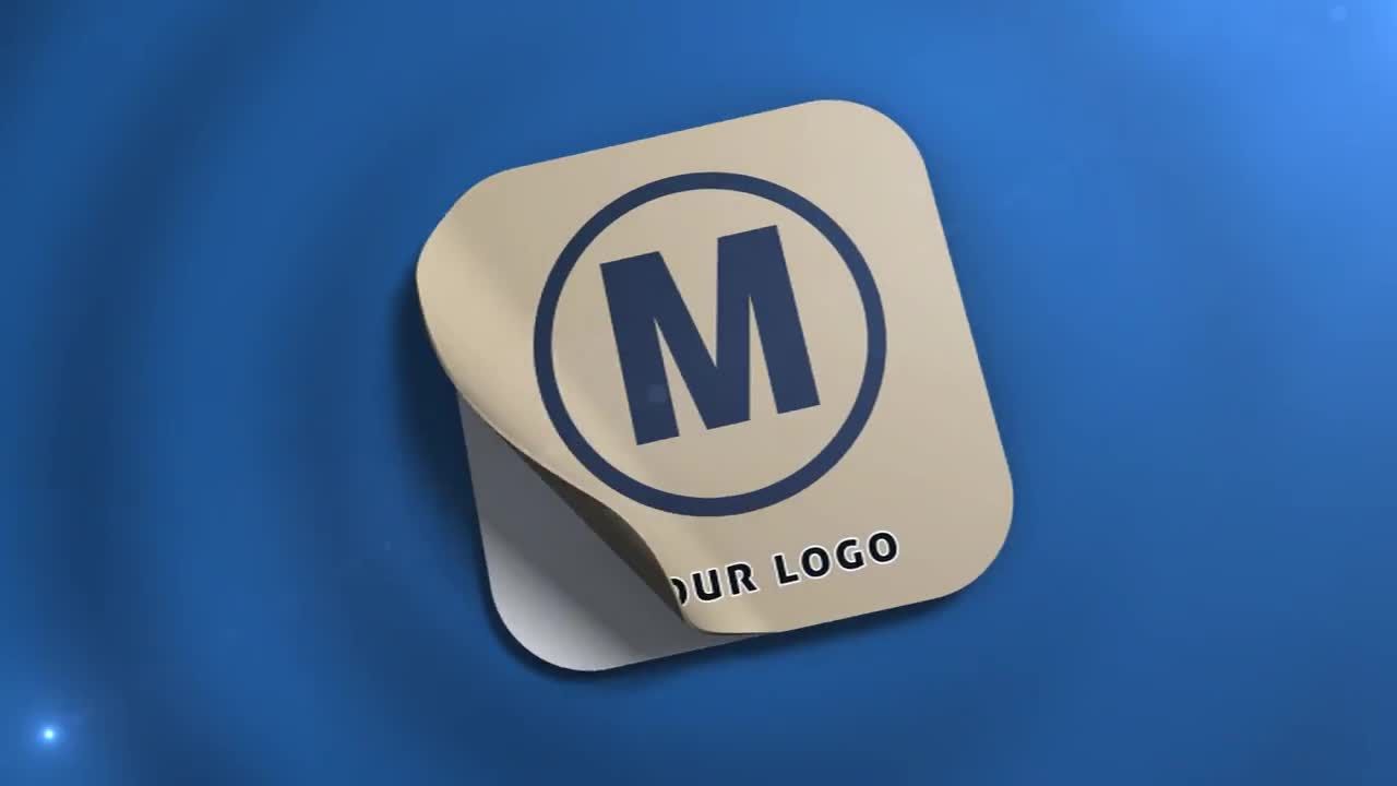 贴纸logo动画16设计素材网精选AE模板