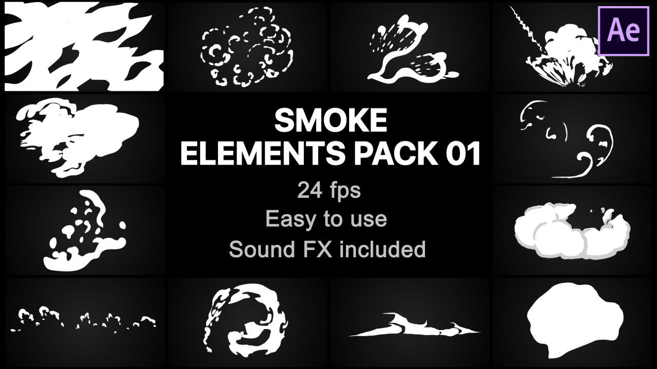 烟雾元素包很棒的16图库精选AE模板