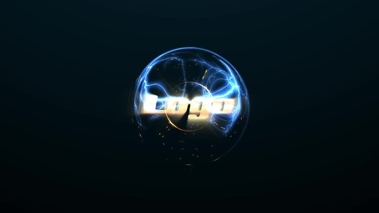 蓝色能量球爆炸logo动画展示普贤居精选AE模板