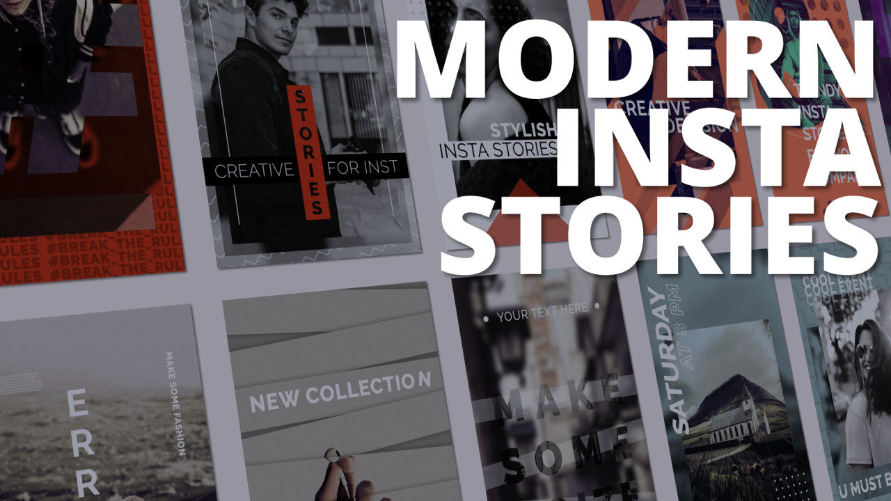 12个惊人的现代Insta故事16设计素材网精选AE模板